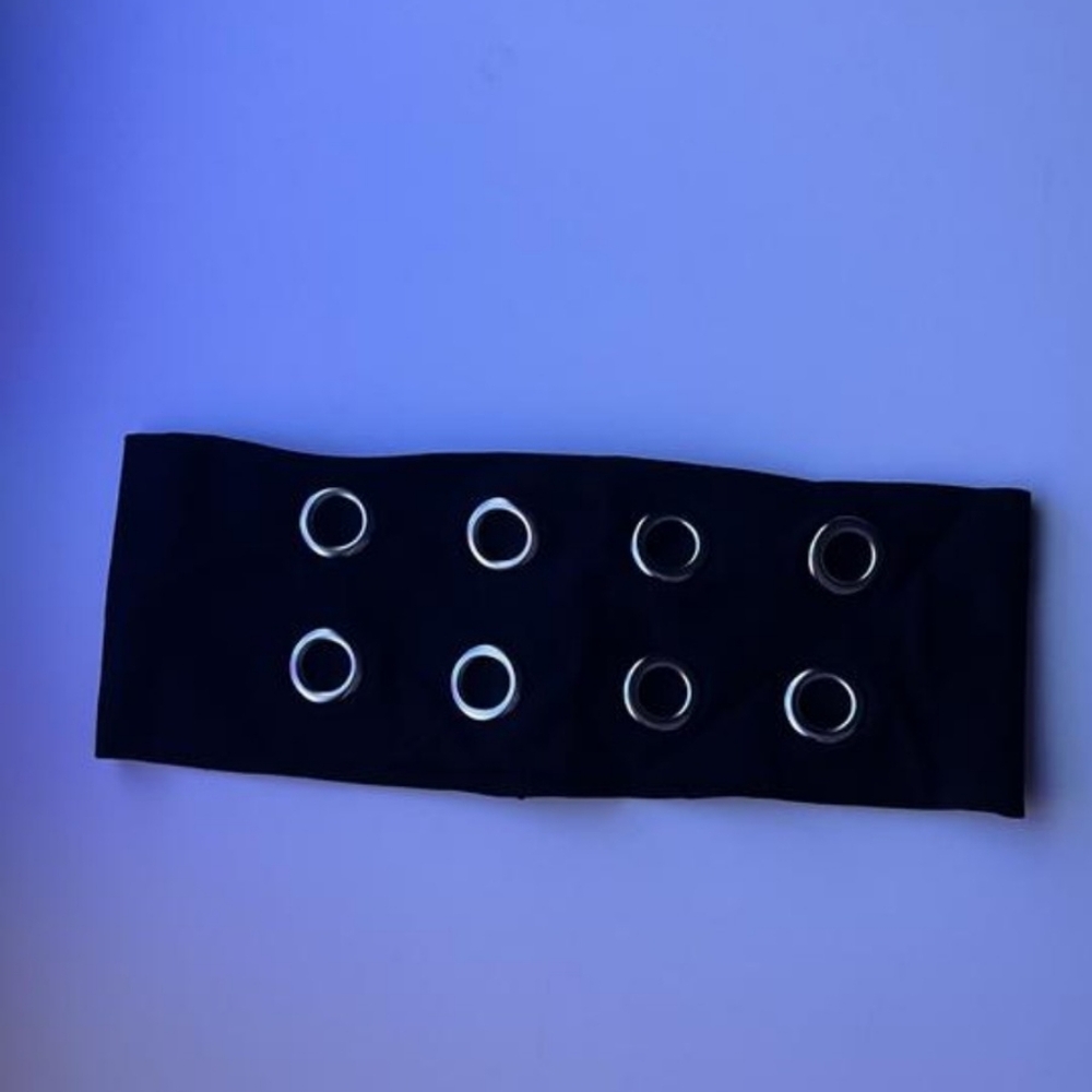 Black Grommet-Embellished Women's Headband